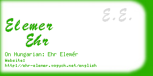 elemer ehr business card
